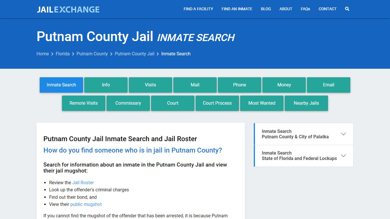 Inmate Search: Roster & Mugshots - Putnam County Jail, FL